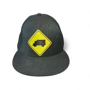 Trukfit Snapback Hat Black Yellow Truck Logo Flat Bill Cap  Wool Trucker Hat